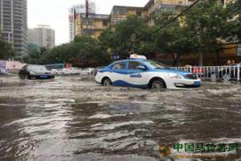 甘肅蘭州迎來今年最強(qiáng)降雨，車如船行